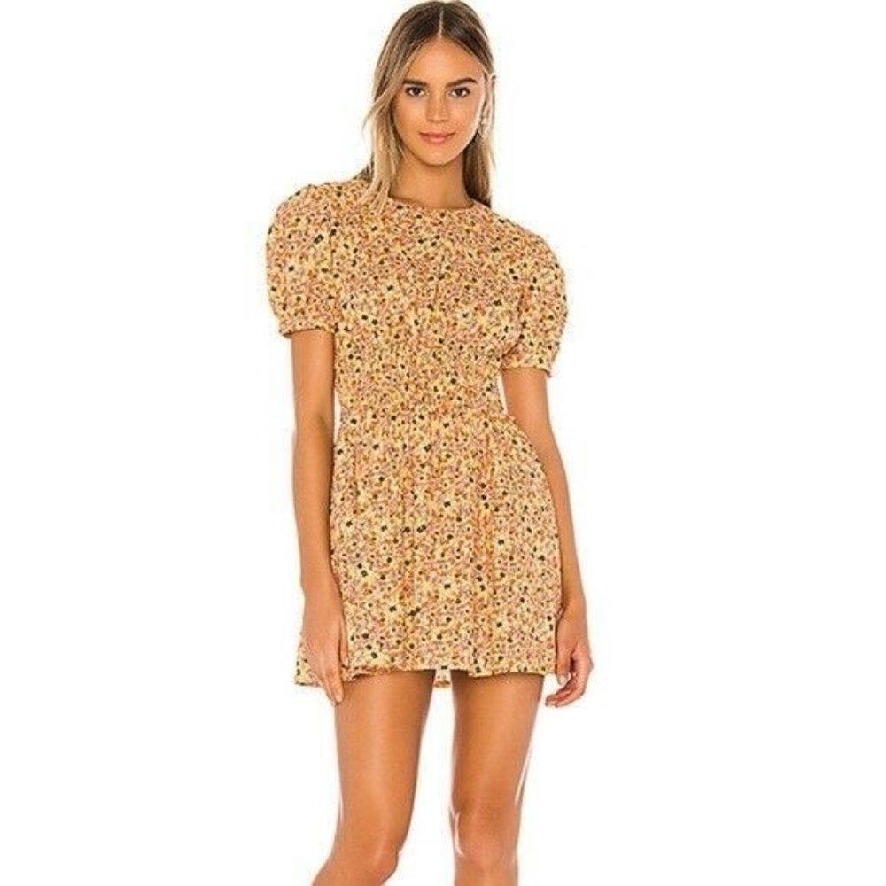 Free People Pennie Honey Combo Floral Mini Dress